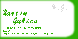 martin gubics business card